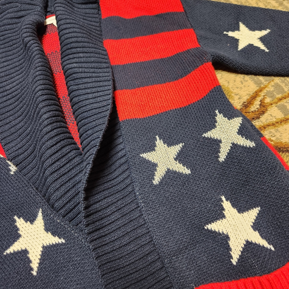 Charter Club Red and Blue USA Cardigan Sweater - Picture 8 of 12